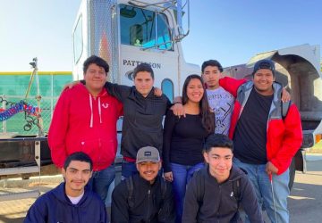 Kids at Patterson with truck